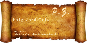 Palg Zakária névjegykártya